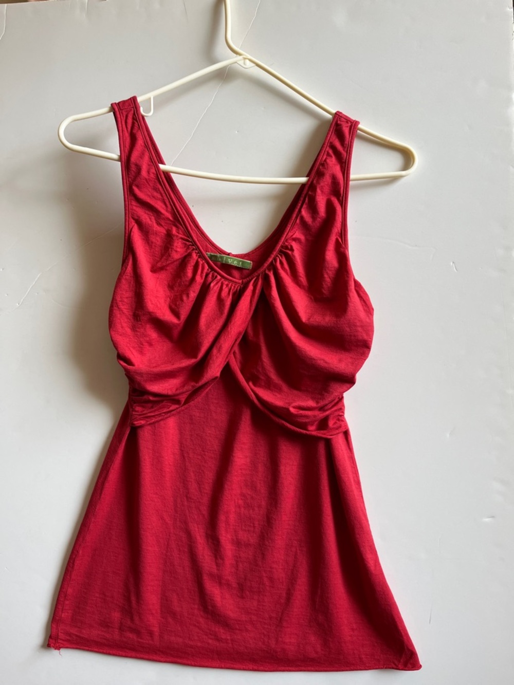 Velvet by Graham and Spencer Red Gathered Tank-M